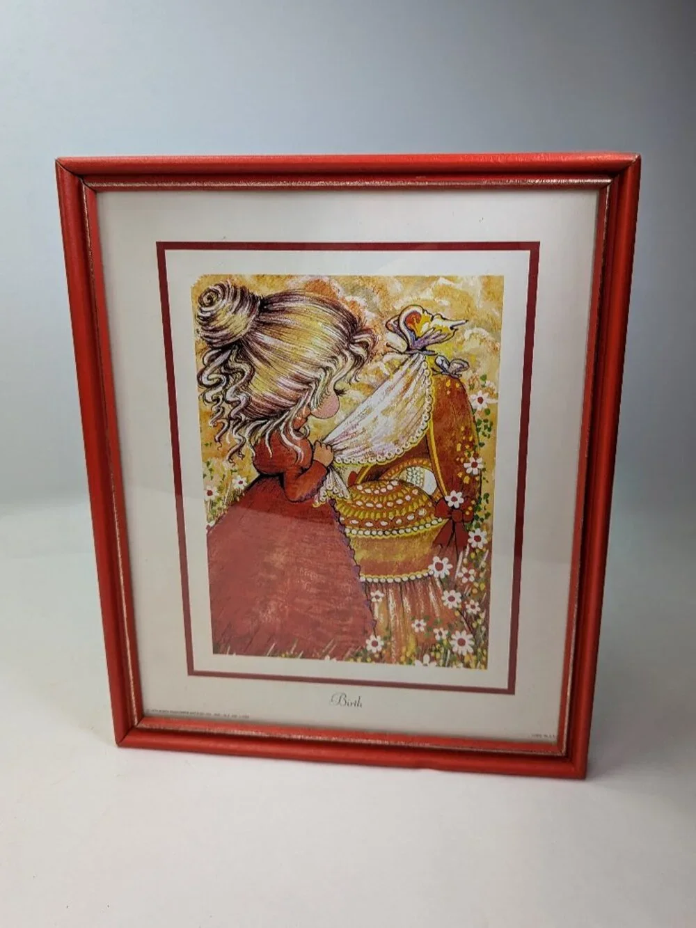 Vintage 1974 Framed Nursery Art Print 